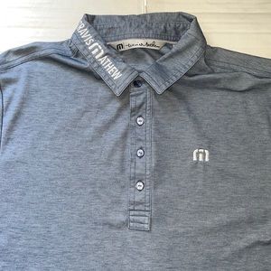 Travis Mathew Mens Medium Gray Short Sleeve Polo